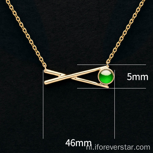 18k goud pure groene kleur ijzige jadeiet hanger